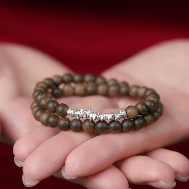 FANGYUANXIAOFU Agarwood Precious Wood Bracelets Unisex-4