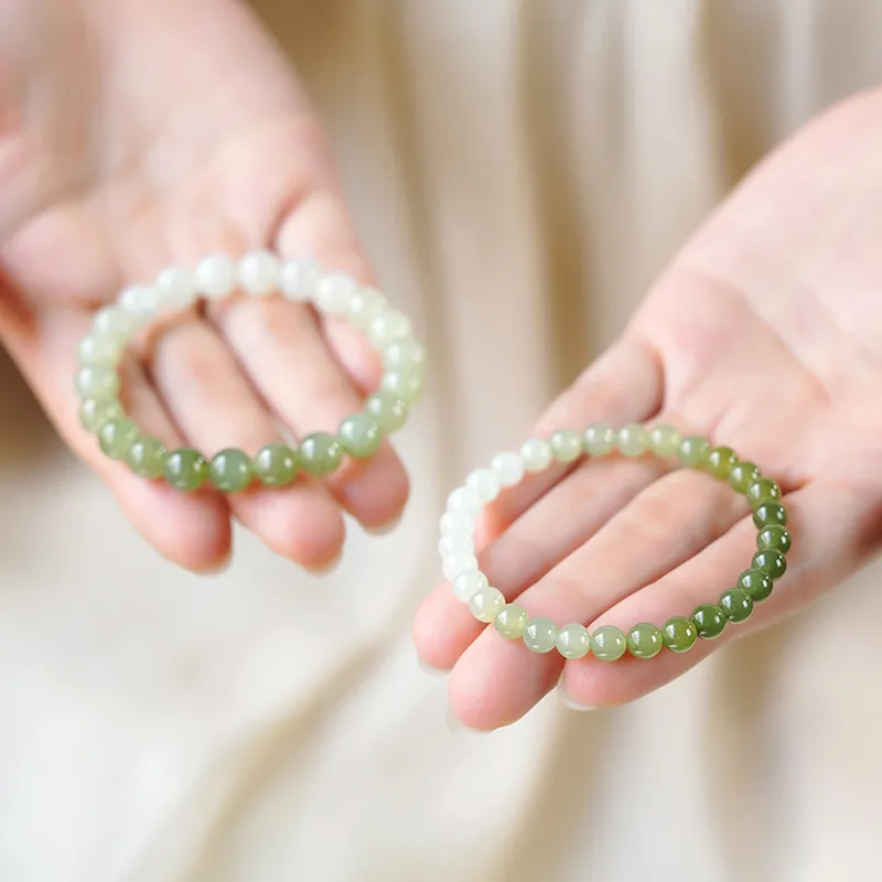 FANGYUANXIAOFU Hetian Jade Bracelets Green Jade Women's-2
