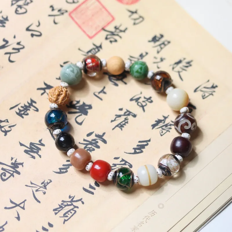 FANGYUANXIAOFU Colored Glaze Bracelets Unisex-5