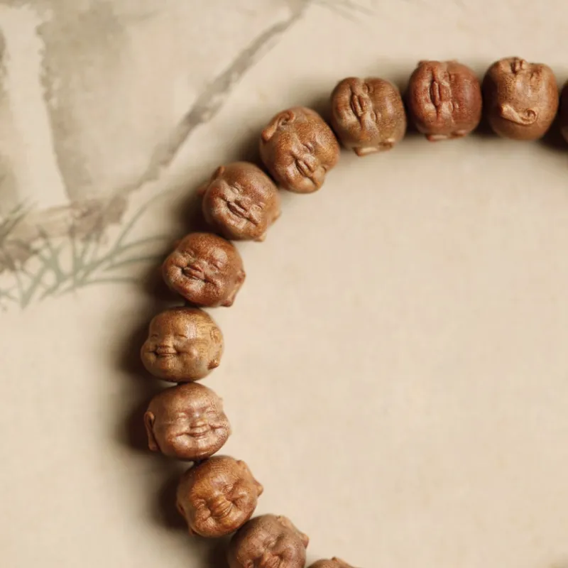 FANGYUANXIAOFU Laoshan Sandalwood Fragrance Precious Wood Bracelets Unisex-3