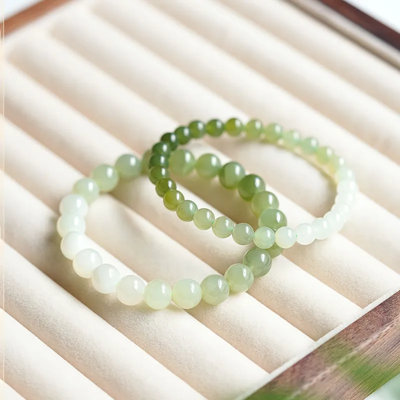 FANGYUANXIAOFU Hetian Jade Bracelets Green Jade Women's-4