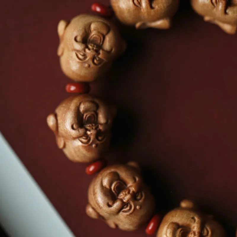 FANGYUANXIAOFU Laoshan Sandalwood Fragrance Wooden Bracelets Unisex-1