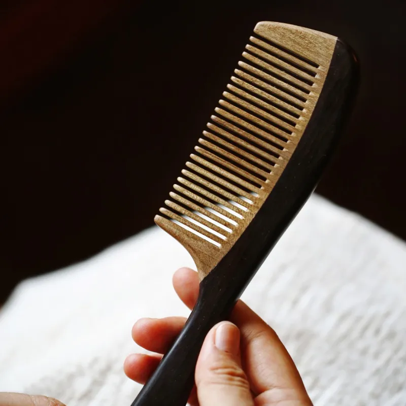 FANGYUANXIAOFU African Blackwood Wooden Comb Women's-3