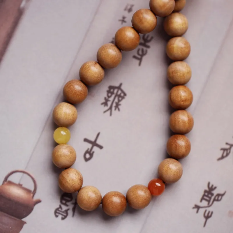 FANGYUANXIAOFU Old Mountain Sandalwood Bracelets Unisex-5
