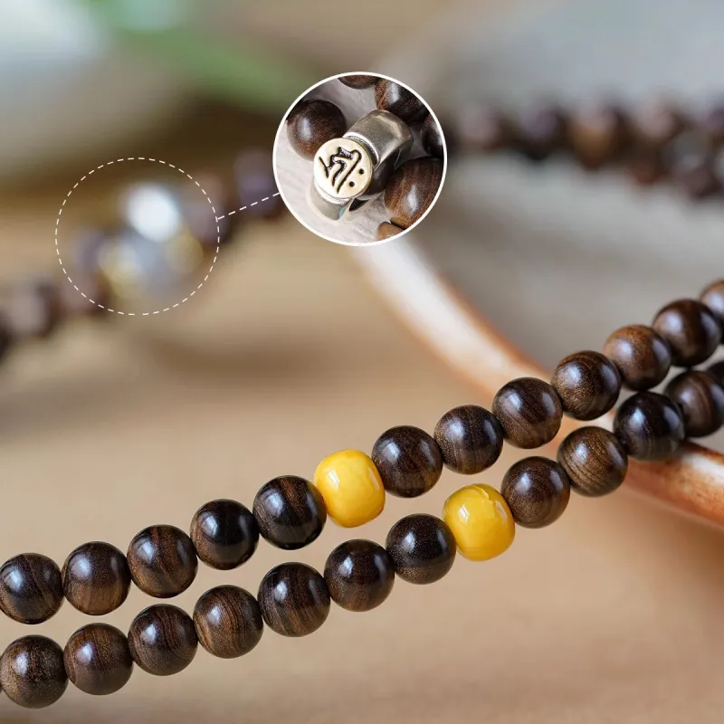 FANGYUANXIAOFU Old Mountain Sandalwood Bracelets Unisex-2