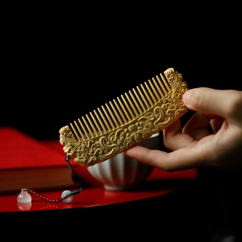 FANGYUANXIAOFU Boxwood Wooden Comb Women's-1