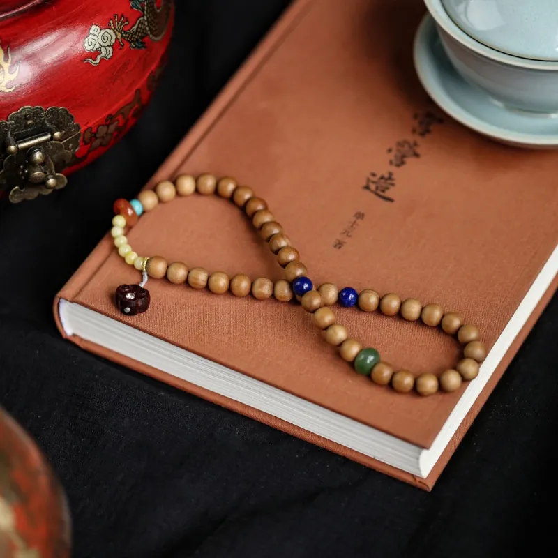 FANGYUANXIAOFU Laoshan Sandalwood Wooden Bracelets Unisex-5