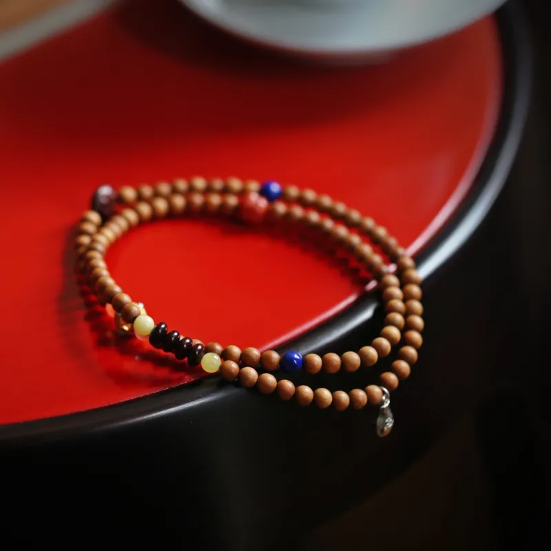 FANGYUANXIAOFU Laoshan Sandalwood Wooden Bracelets Unisex-2
