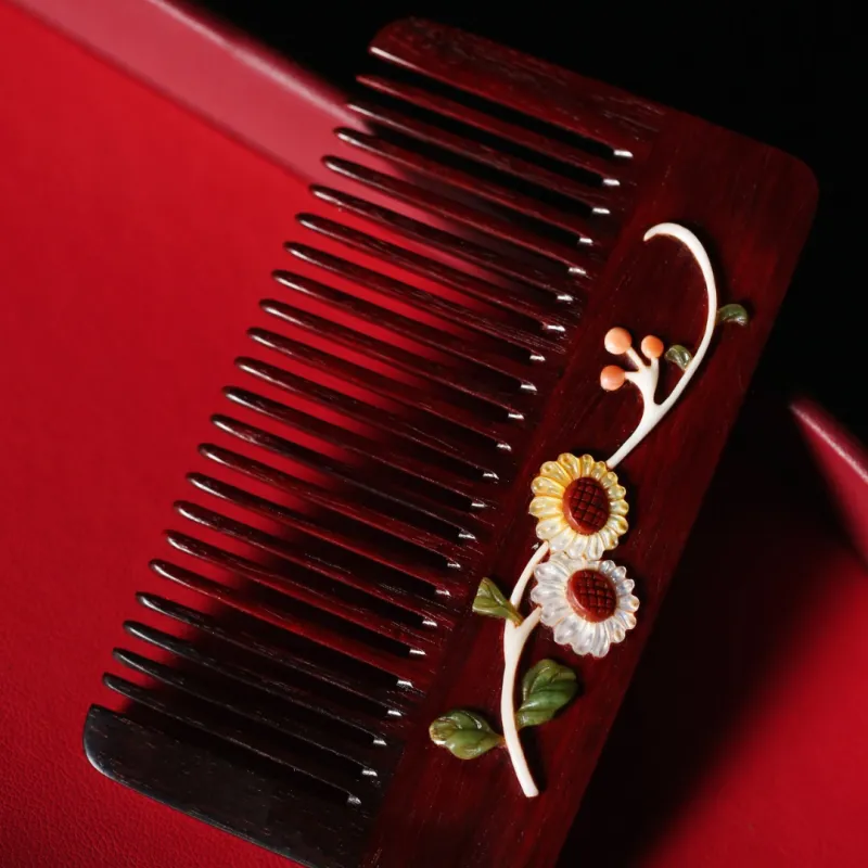 FANGYUANXIAOFU Rosewood Wooden Comb Women's-3