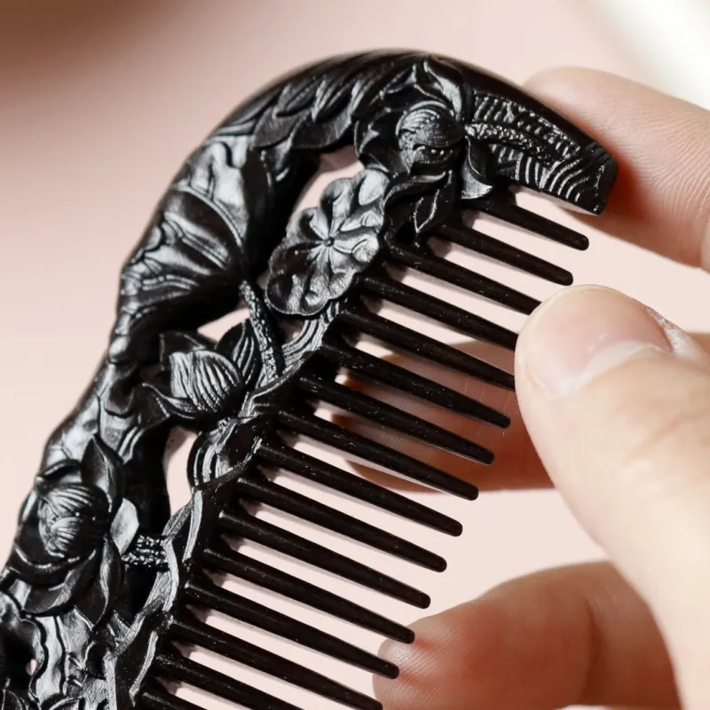 FANGYUANXIAOFU African Blackwood Wooden Comb Women's-2