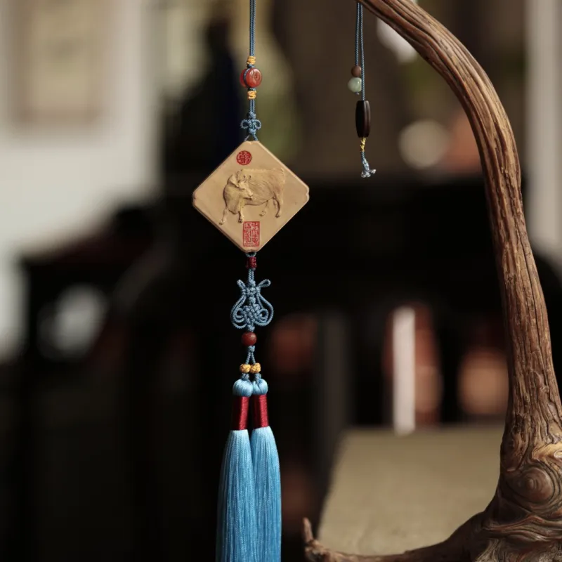 FANGYUANXIAOFU Laoshan Sandalwood Fragrance Pendants Unisex-7