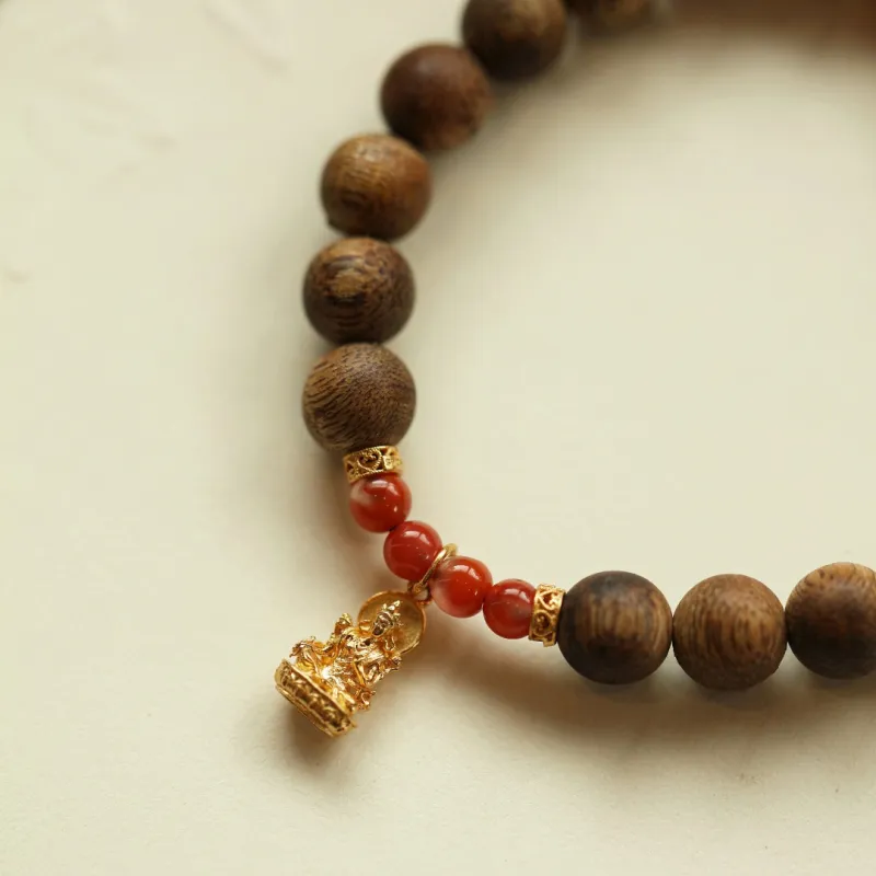 FANGYUANXIAOFU Auspicious Year Of The Snake Green Kyara Bracelets Unisex-3