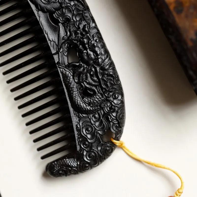 FANGYUANXIAOFU African Blackwood Wooden Comb Women's-6