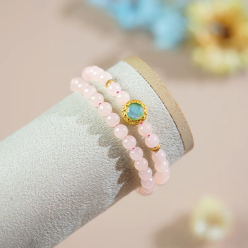 FANGYUANXIAOFU Hetian Jade Bracelets Dusty Pink Women's-4