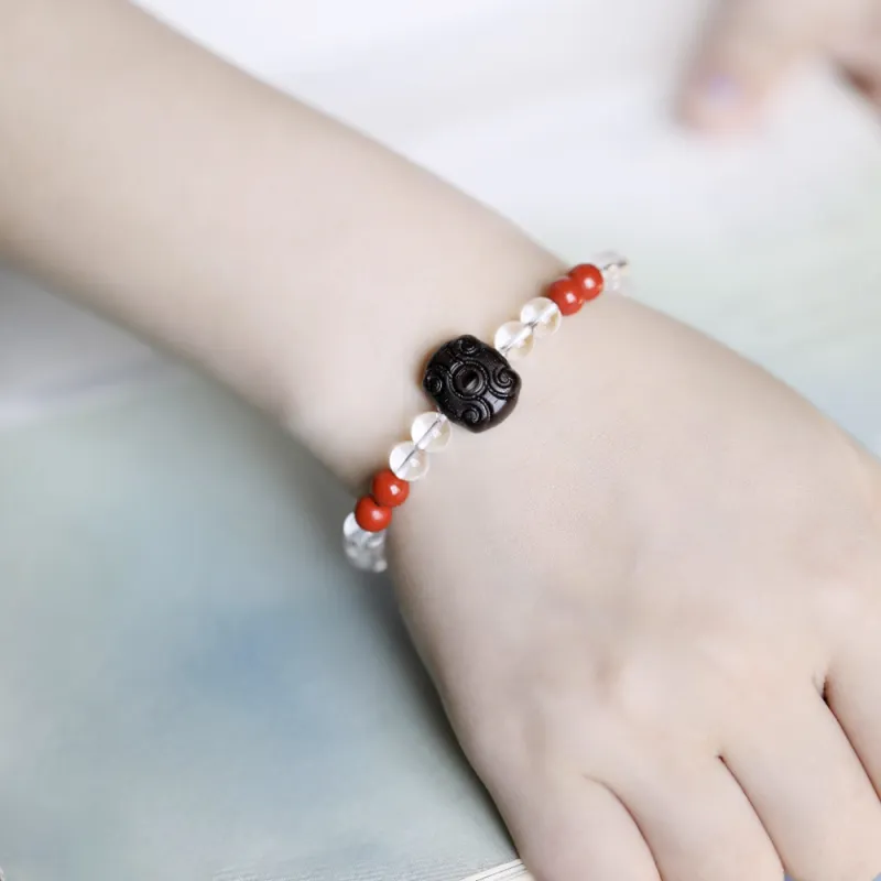 FANGYUANXIAOFU Rosewood Single Wrap, Beaded Bracelet Women's-5
