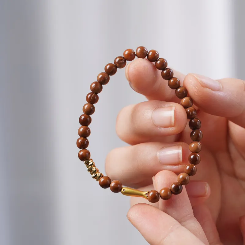 FANGYUANXIAOFU Kuka Premium High Throw Single Wrap Round Bead Bodhi Seed Bracelet Unisex-4