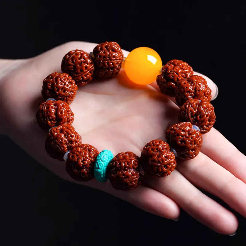 FANGYUANXIAOFU King Kong Bodhi Seeds Good Luck Beaded Bracelet Fortune And Leisure Hand Accessory Unisex-3