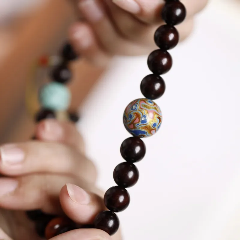 FANGYUANXIAOFU Rosewood Beaded Bracelet Unisex-6
