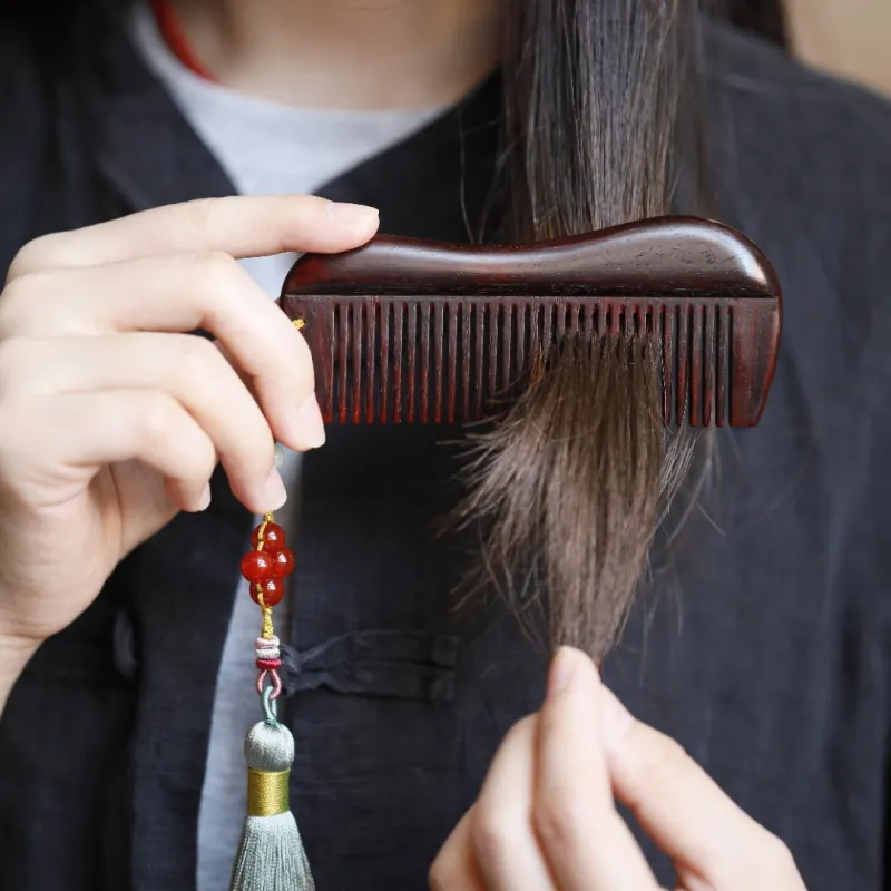 FANGYUANXIAOFU Rosewood Wooden Comb Women's-4