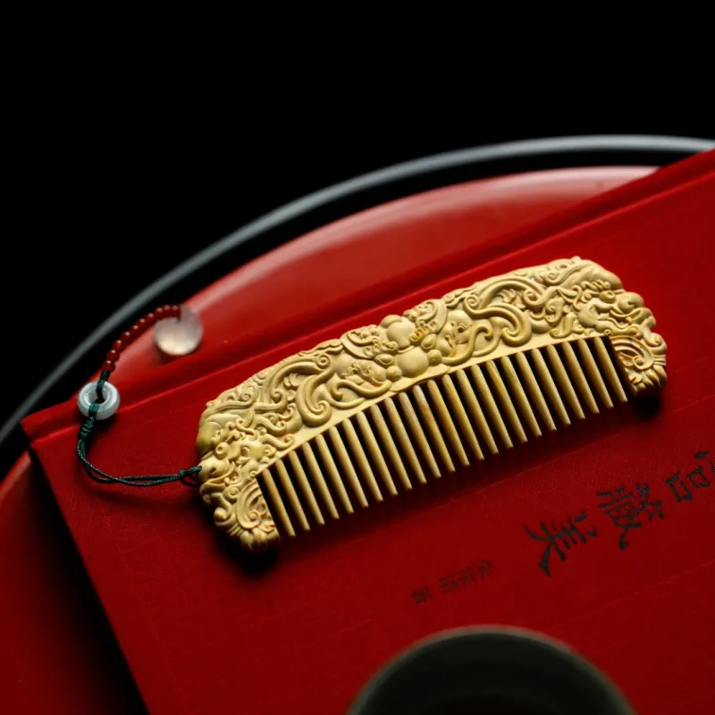 FANGYUANXIAOFU Boxwood Wooden Comb Women's-5
