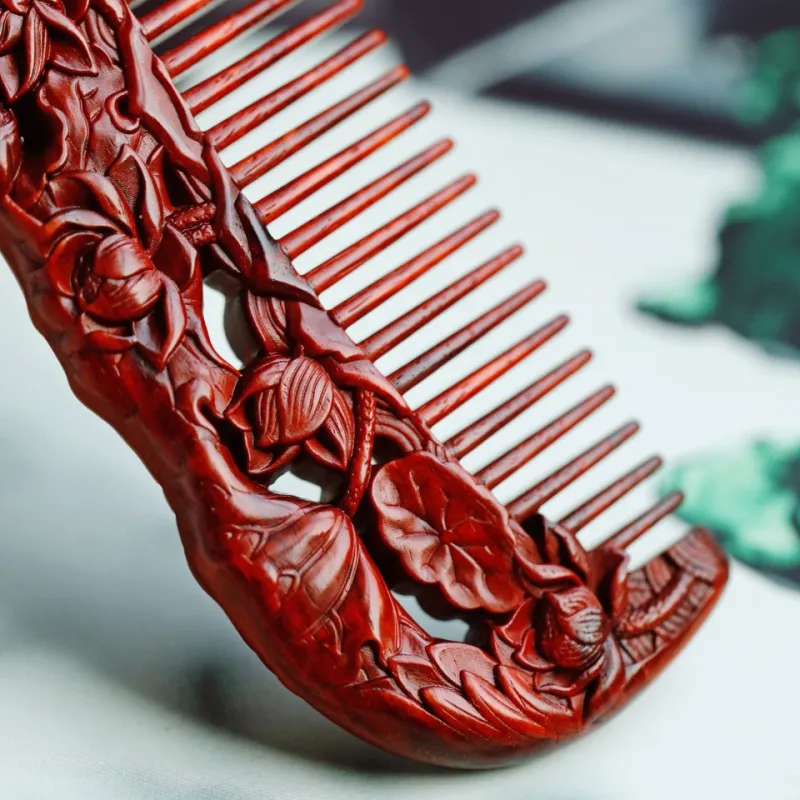 FANGYUANXIAOFU Rosewood Wooden Comb Women's-4