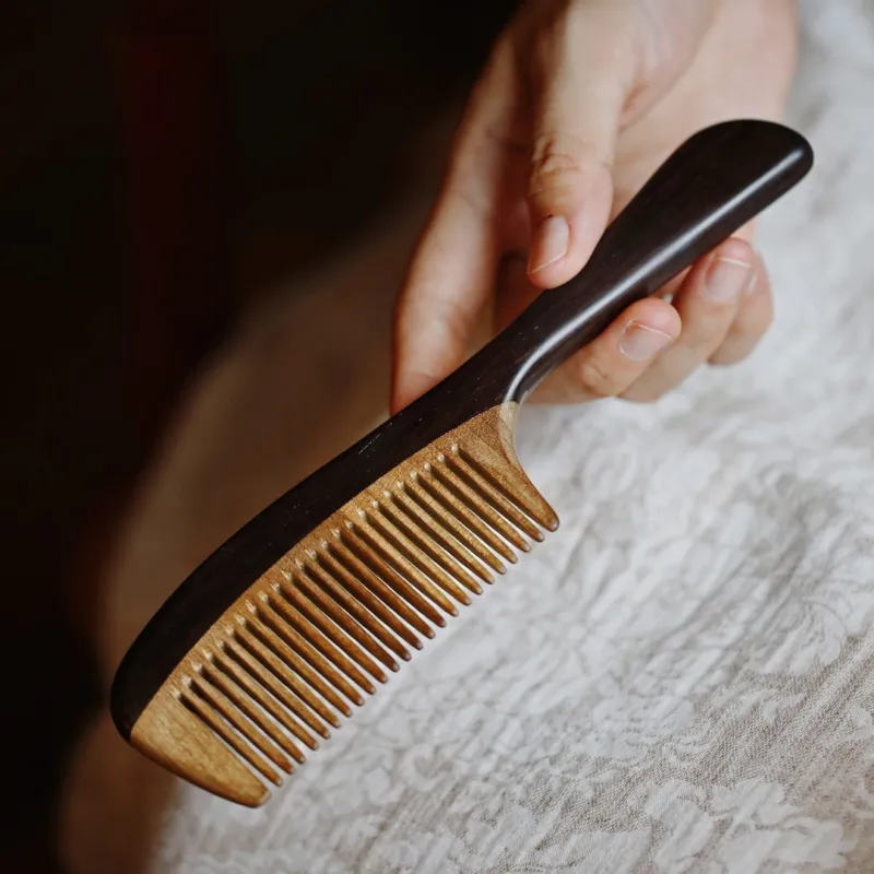 FANGYUANXIAOFU African Blackwood Wooden Comb Women's-1