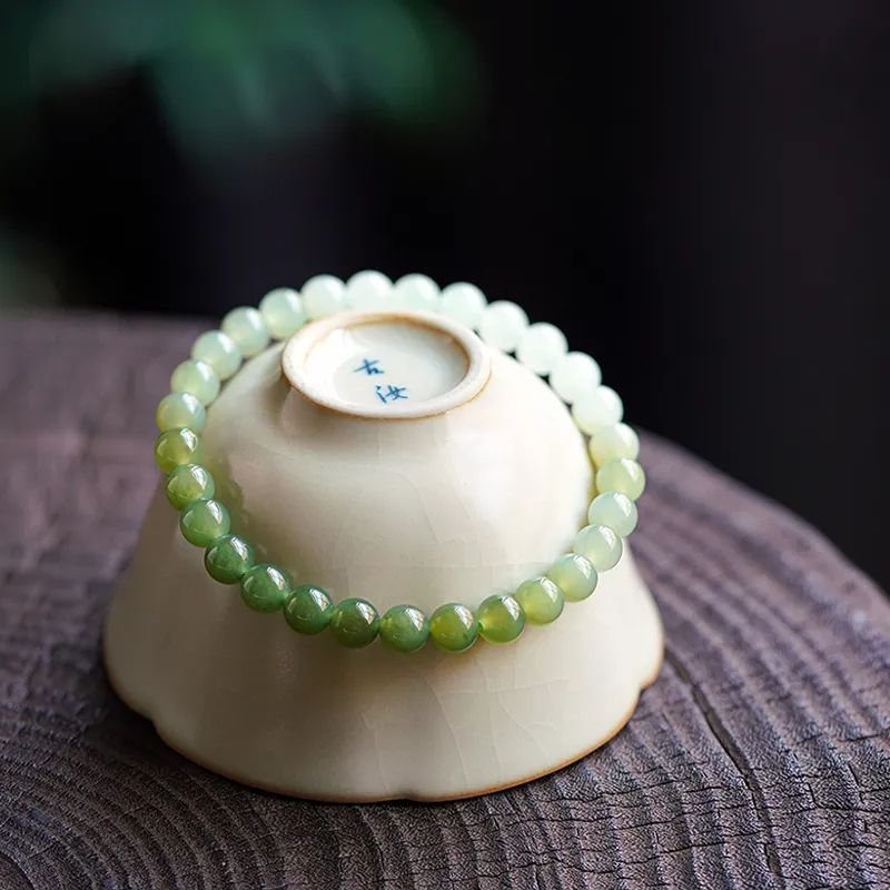 FANGYUANXIAOFU Hetian Jade Bracelets Green Jade Women's-3