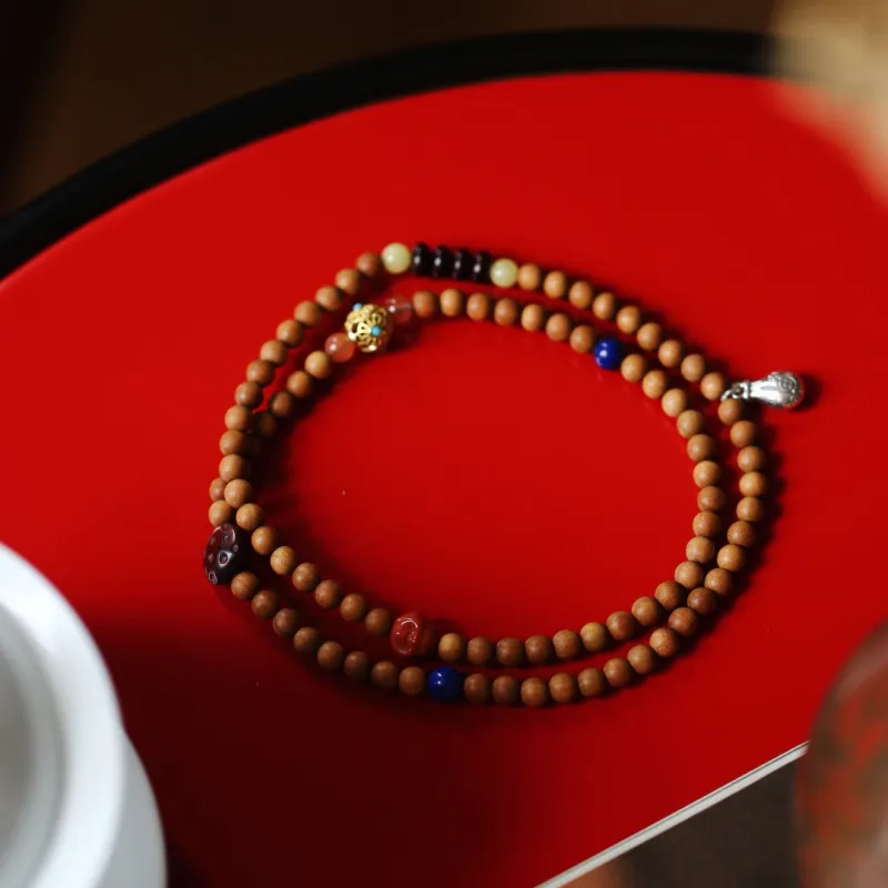 FANGYUANXIAOFU Laoshan Sandalwood Wooden Bracelets Unisex-1