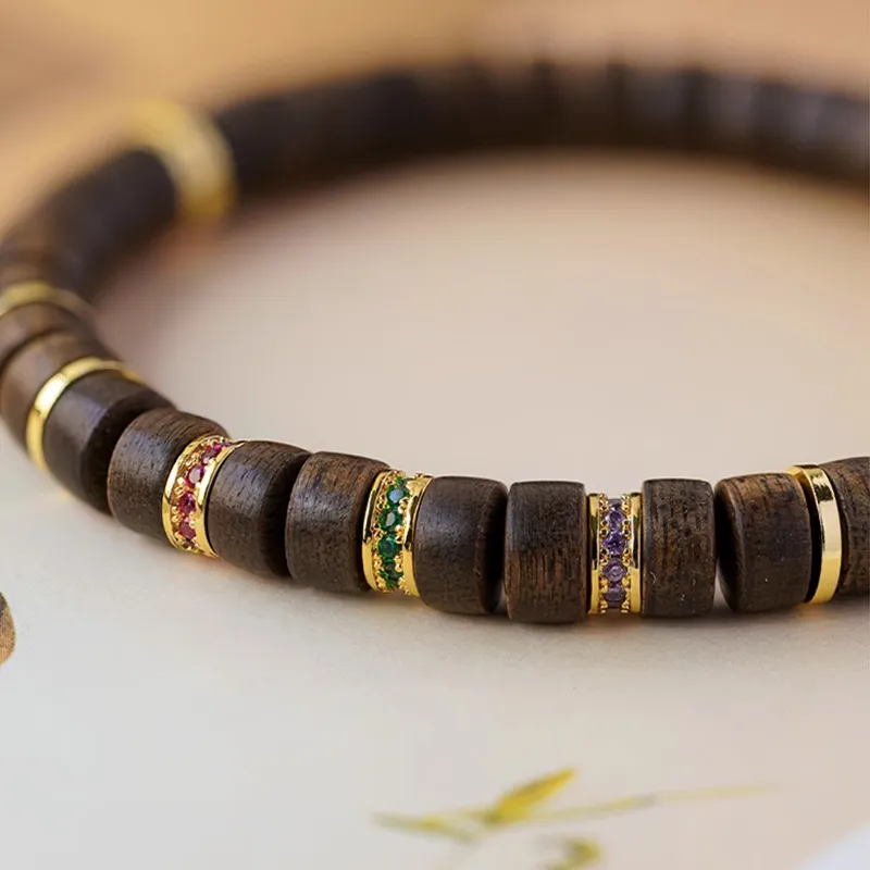 FANGYUANXIAOFU Fragrance Enhancer, Agarwood Wooden Bracelets Unisex-11