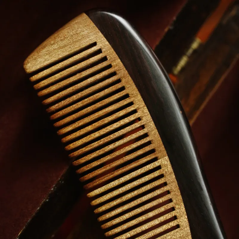 FANGYUANXIAOFU African Blackwood Wooden Comb Women's-6