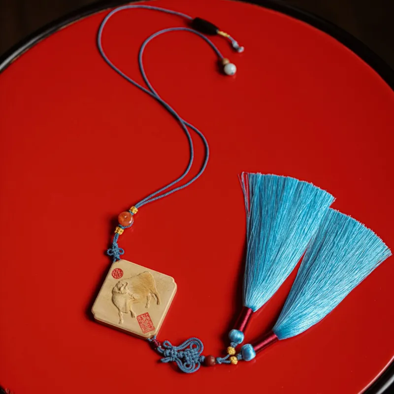 FANGYUANXIAOFU Laoshan Sandalwood Fragrance Pendants Unisex-2