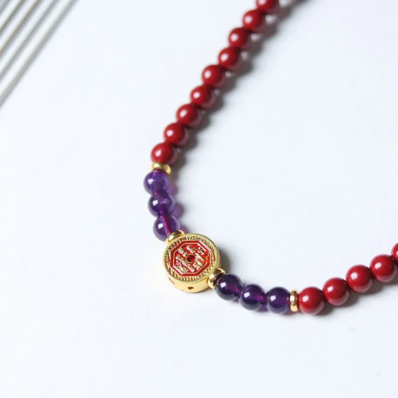 FANGYUANXIAOFU Reconstructed Cinnabar Bracelets Women's-2