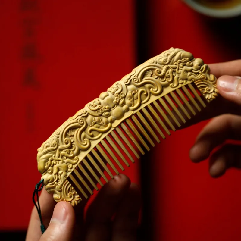 FANGYUANXIAOFU Boxwood Wooden Comb Women's-3