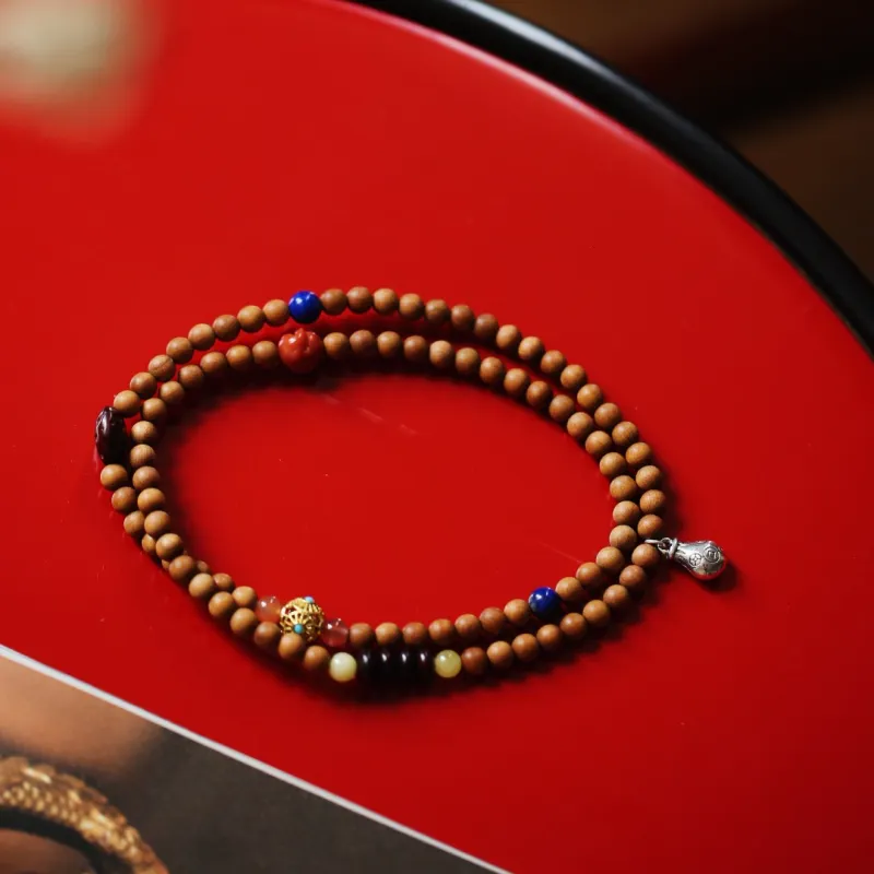 FANGYUANXIAOFU Laoshan Sandalwood Wooden Bracelets Unisex-5