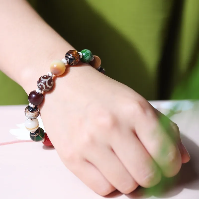 FANGYUANXIAOFU Colored Glaze Bracelets Unisex-7