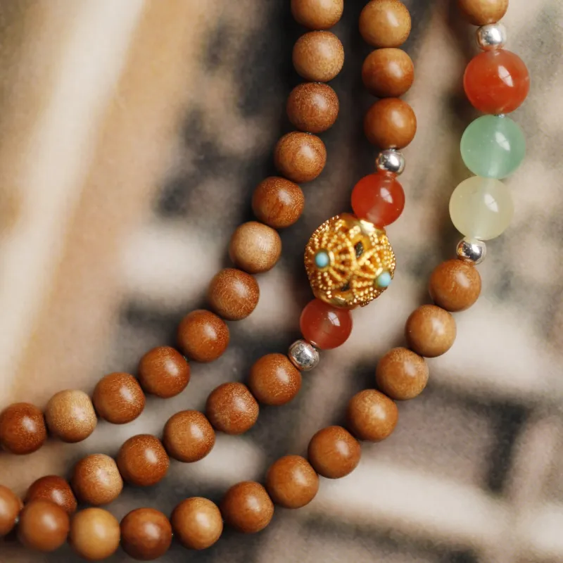 FANGYUANXIAOFU Laoshan Sandalwood Wooden Bracelets Unisex-5
