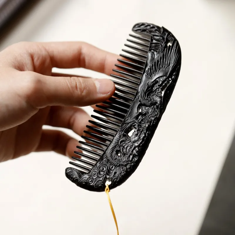 FANGYUANXIAOFU African Blackwood Wooden Comb Women's-1