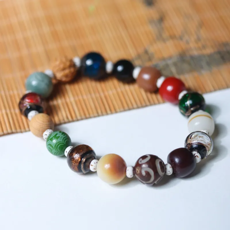 FANGYUANXIAOFU Colored Glaze Bracelets Unisex-3