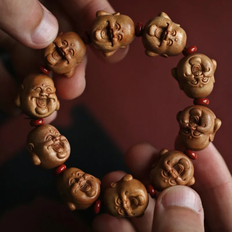 FANGYUANXIAOFU Laoshan Sandalwood Fragrance Wooden Bracelets Unisex-2