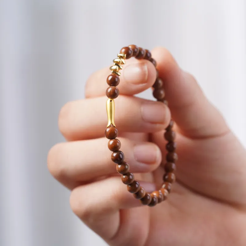FANGYUANXIAOFU Kuka Premium High Throw Single Wrap Round Bead Bodhi Seed Bracelet Unisex-5