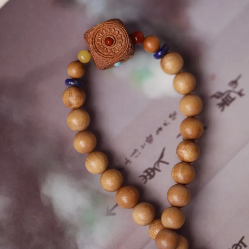 FANGYUANXIAOFU Old Mountain Sandalwood Bracelets Unisex-7