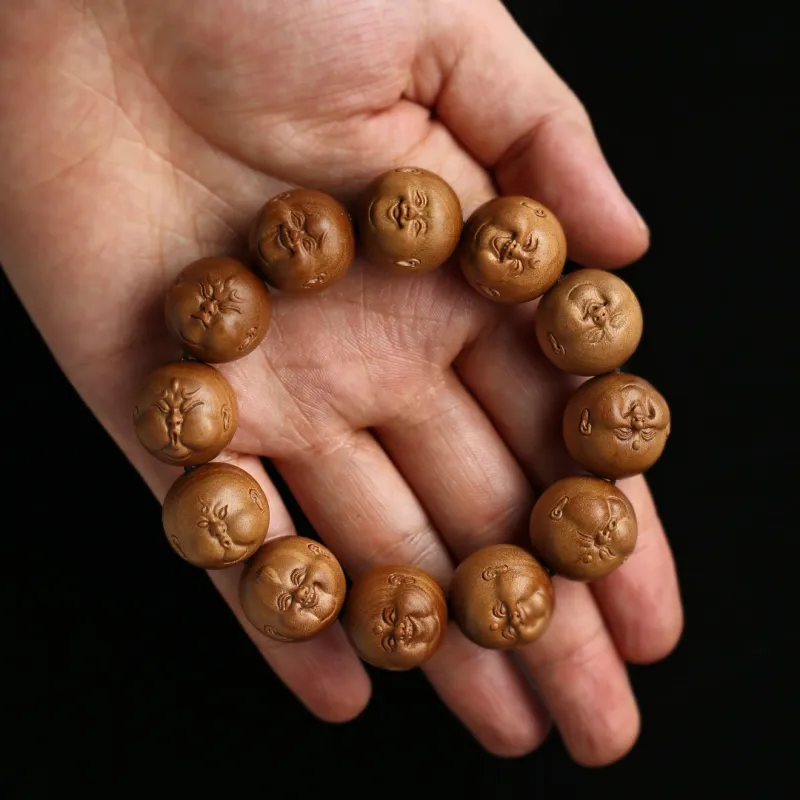 FANGYUANXIAOFU Laoshan Sandalwood Precious Wood Bracelets Men's-1