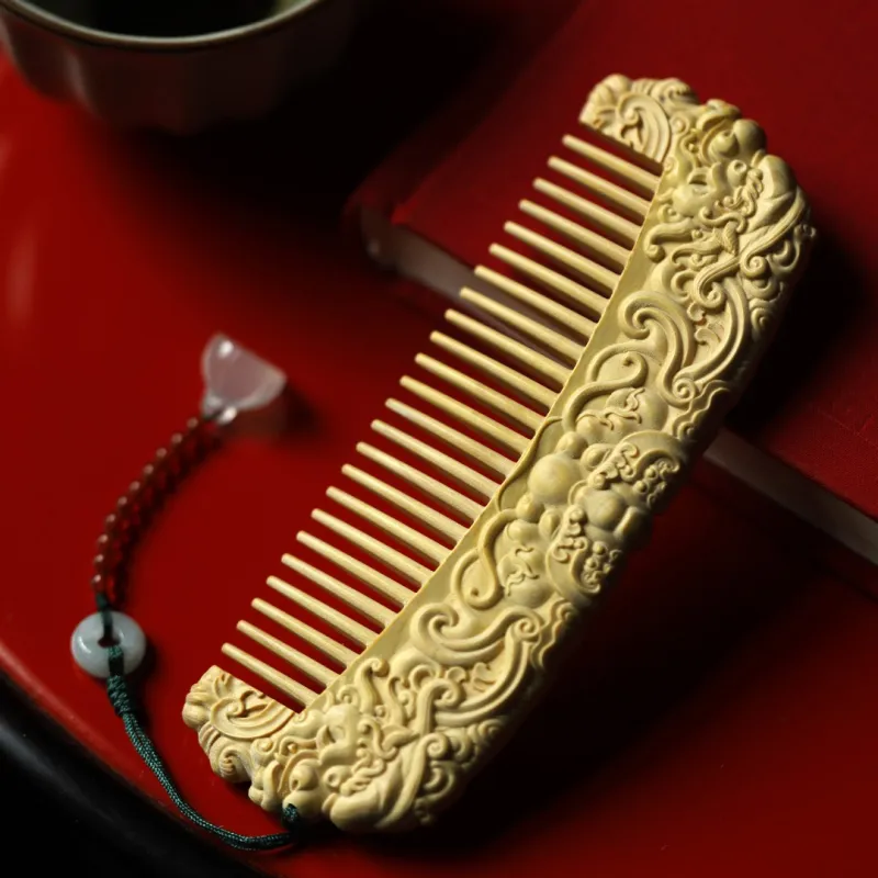 FANGYUANXIAOFU Boxwood Wooden Comb Women's-6