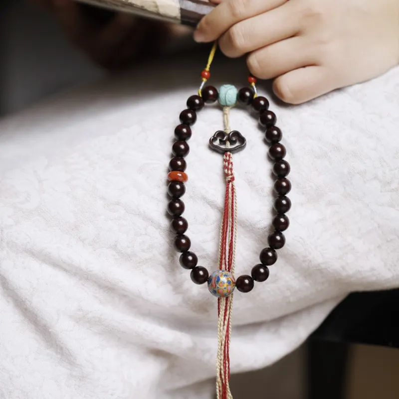 FANGYUANXIAOFU Rosewood Beaded Bracelet Unisex-1