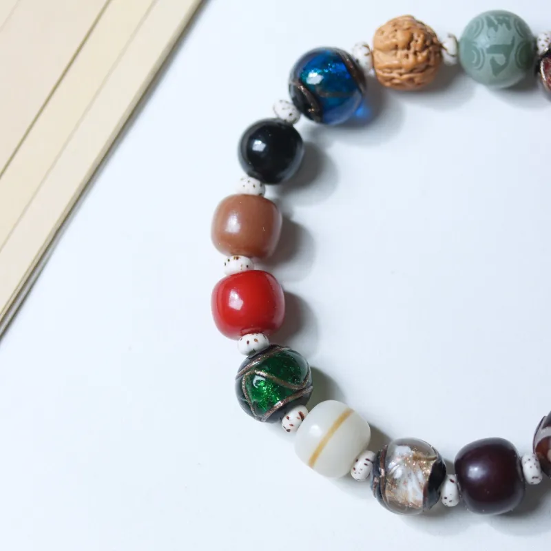 FANGYUANXIAOFU Colored Glaze Bracelets Unisex-4