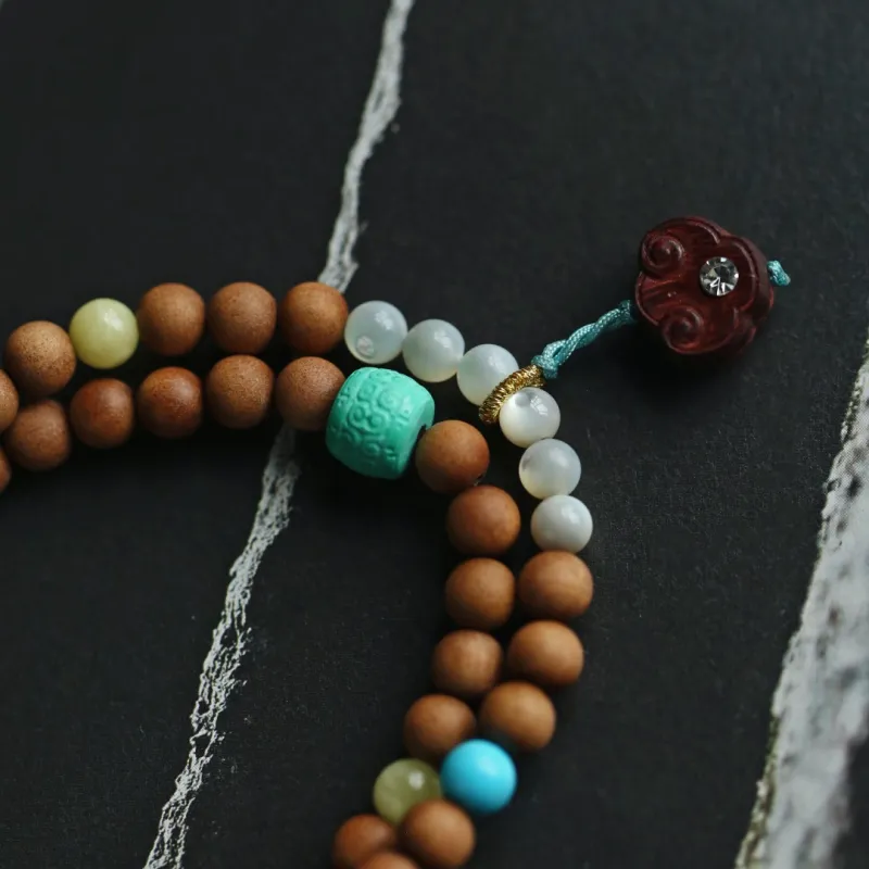 FANGYUANXIAOFU Laoshan Sandalwood Wooden Bracelets Unisex-2
