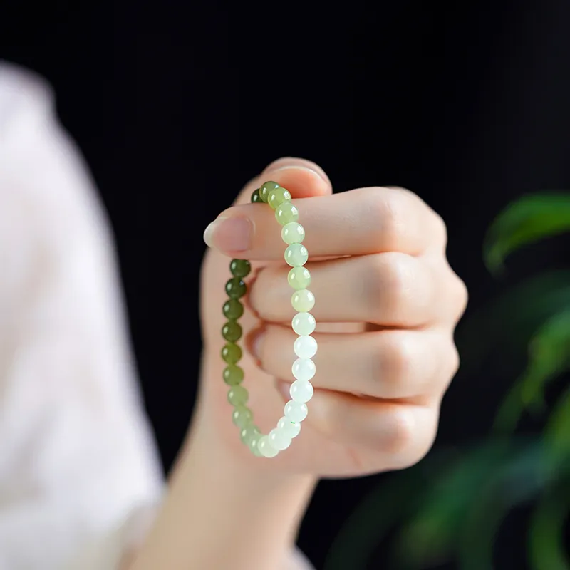 FANGYUANXIAOFU Hetian Jade Bracelets Green Jade Women's-4