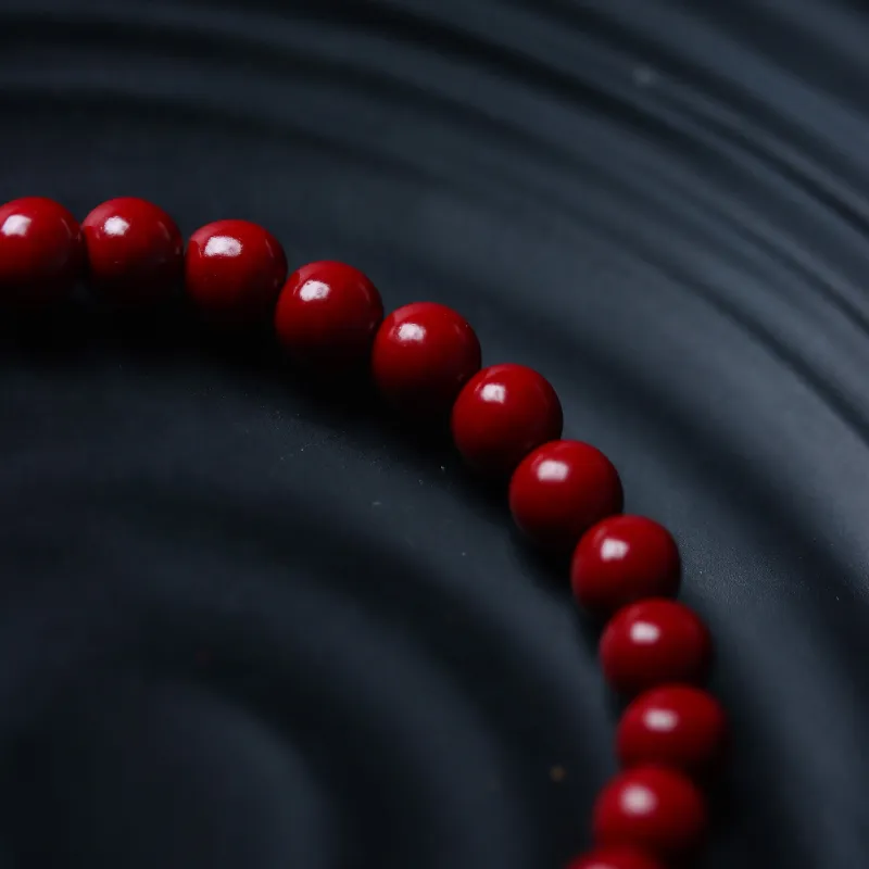 FANGYUANXIAOFU Reconstructed Cinnabar Bracelets Unisex-4