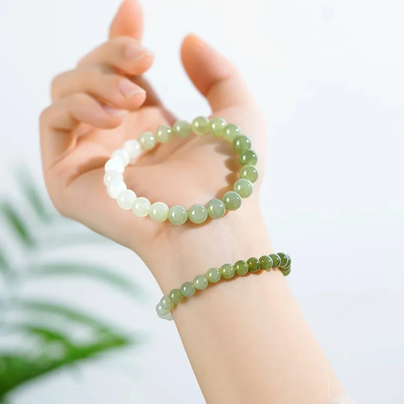 FANGYUANXIAOFU Hetian Jade Bracelets Green Jade Women's-5