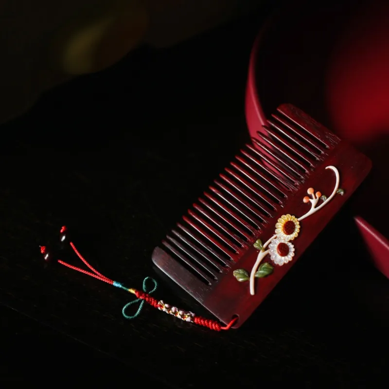 FANGYUANXIAOFU Rosewood Wooden Comb Women's-1